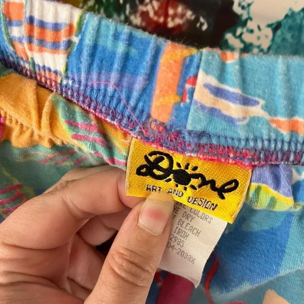 Vintage Ken Done Art & Design Tropical Print Pants Cotton Stretch Size 1X - Picture 4 of 7